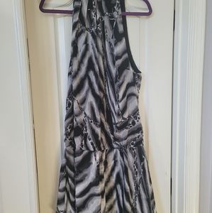 VENUS Dress High Neck Black & Gray Print Women's Size 14